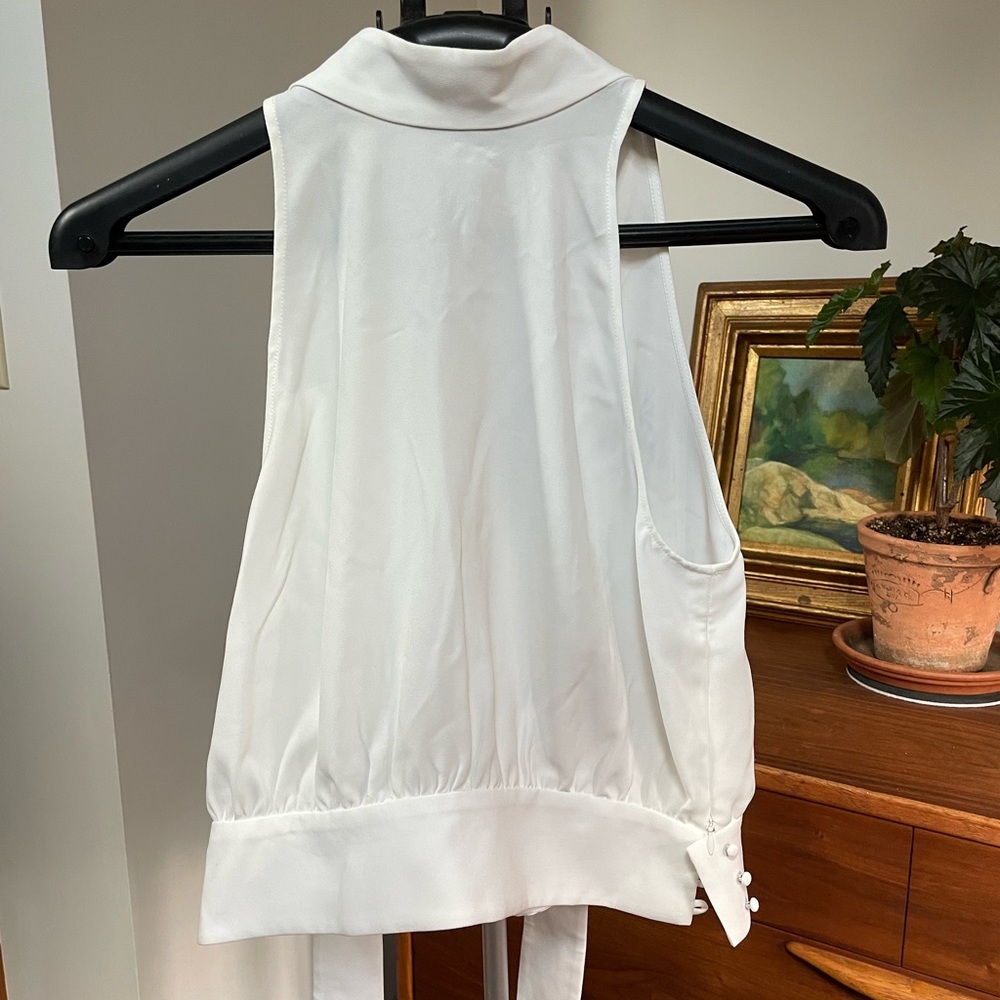 LELA ROSE silk halter top